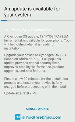 Cyanogen OS 12.1 OTA