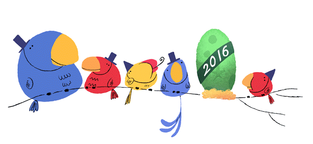 Google New Year Eve Doodle 2016