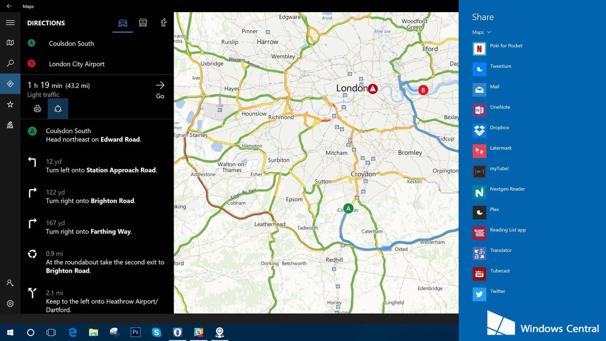 Maps app for Windows 10