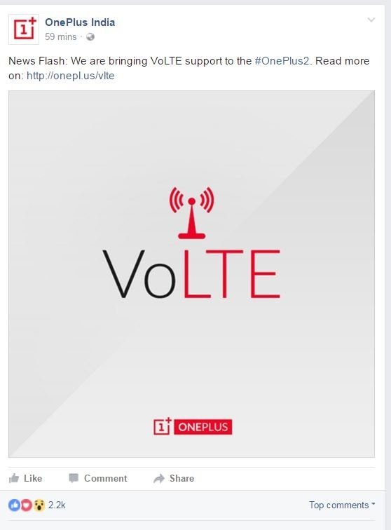 OnePlus 2 VoLTE Support