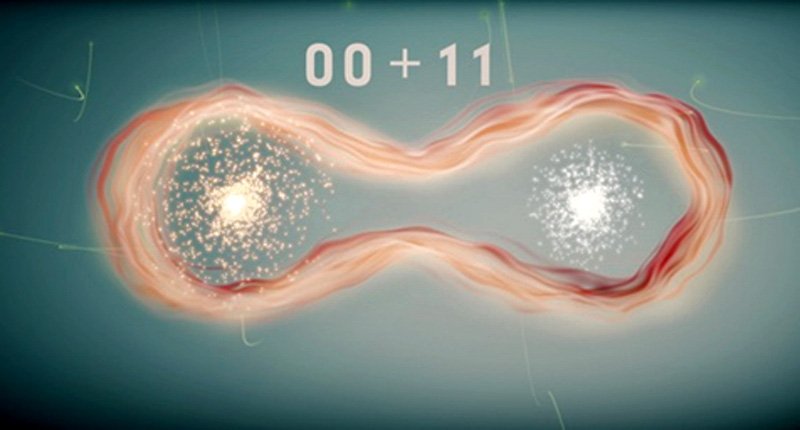 A pair of entangled photons (Tony Melov / UNSW)