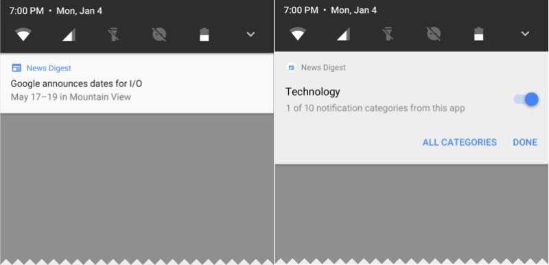Android o notification channels