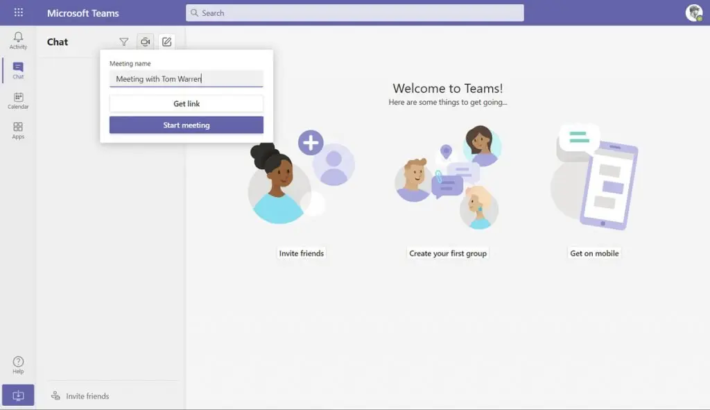 Microsoft Teams Free All Day video calling