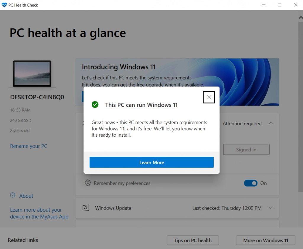 PC Health Check App