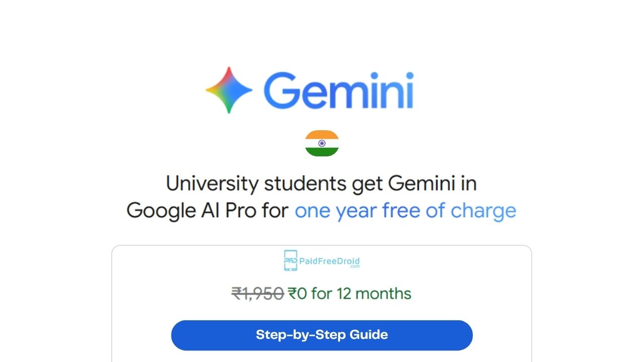 free Gemini upgrade for Indian students
