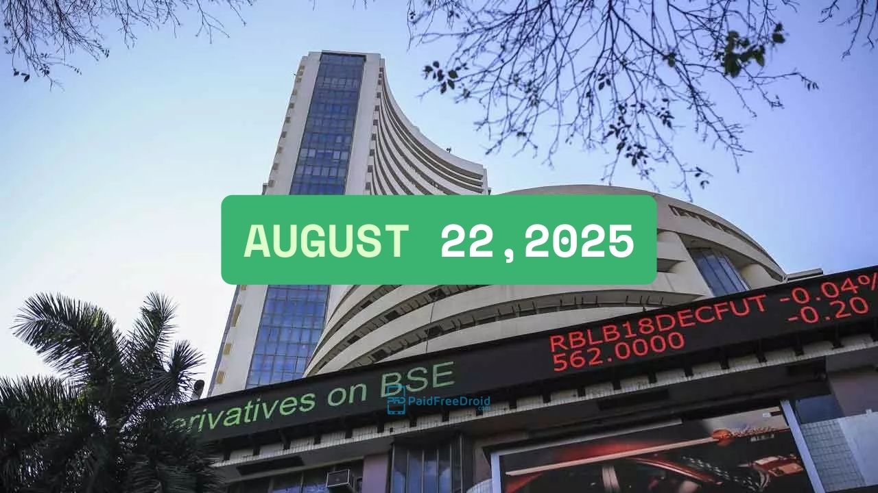 Indian stock market summary August 22 2025