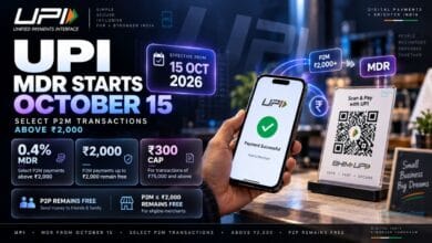 UPI MDR charges October 2026
